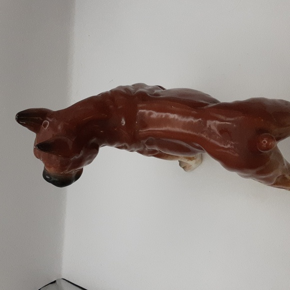 Vintage Wales Porcelain Boxer Dog Figurine Made in Japan - Picture 5 of 9